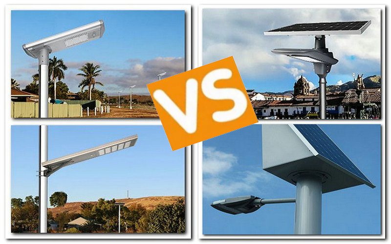 all in one solar lamps solution vs semi split solar street lights